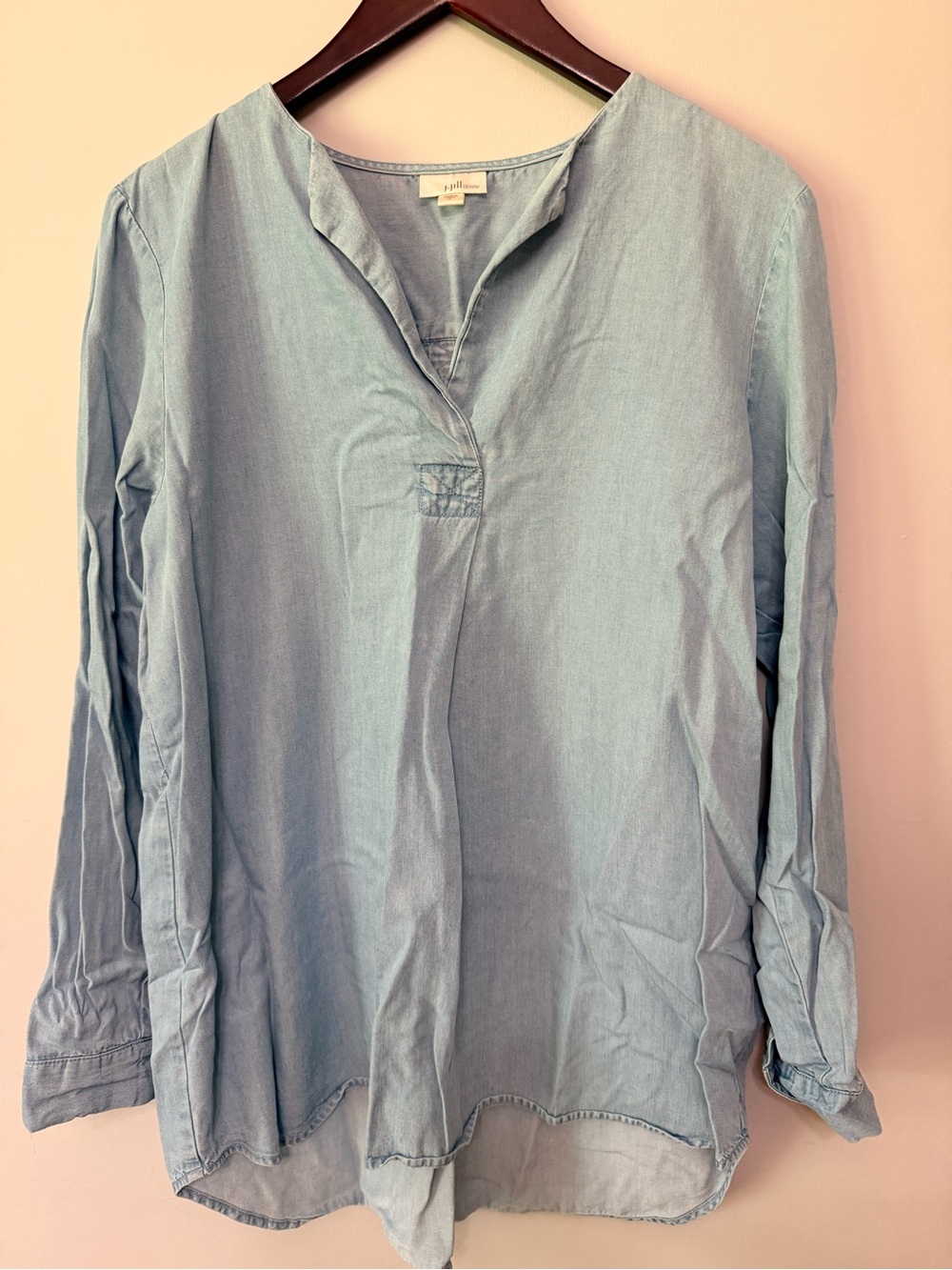 J. Jill Denim Tencel Long Sleeve Tunic Top